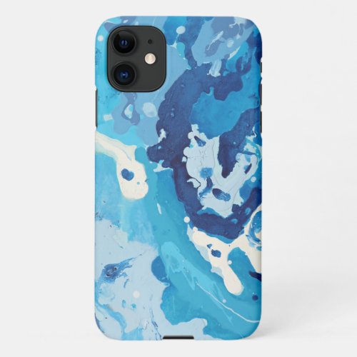 Modern abstract with pastel shades of blue ocean iPhone 11 case