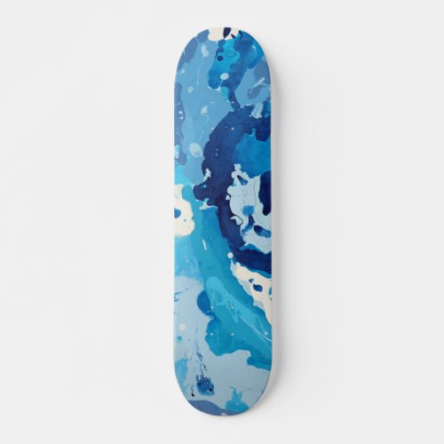 Modern abstract with pastel shades of blue ocean skateboard