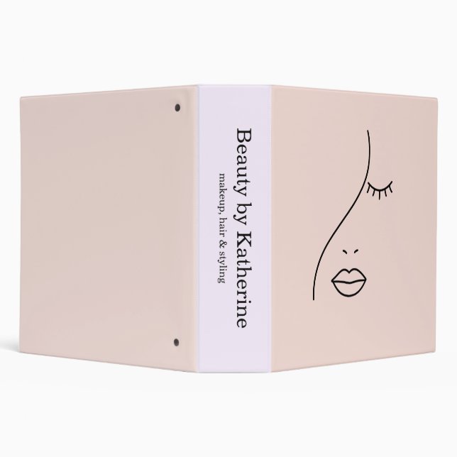 Modern Abstract Woman Beauty Face Logo  3 Ring Binder (Background)