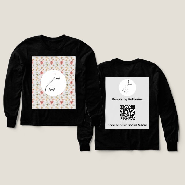 Modern Abstract Woman Beauty Face Logo  Tri-Blend Shirts (Design Front & Back)