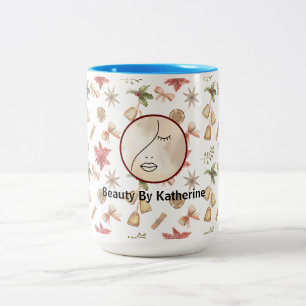 Modern Abstract Woman Beauty Face Logo Two-Tone Coffee Mug