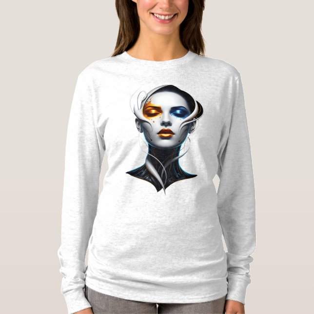 Modern Abstract Woman Portrait T-Shirt (Front)