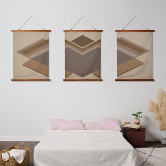Modern Abstract Wood Art Set Hanging Tapestry
