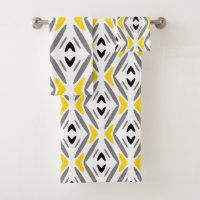 Modern Abstract Yellow Gray Diamond