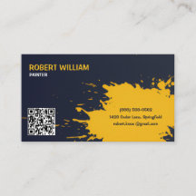 Modern Abstract Yellow Ink Splatter | Customizable