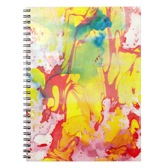 Modern Abstract Yellow Red Blue Green Template Notebook (Front)