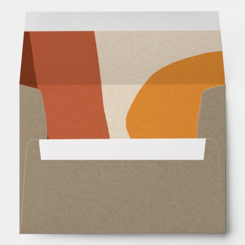 MODERN ABSTRACT YELLOW RUST KRAFT ARTISTIC ADDRESS ENVELOPE