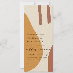MODERN ABSTRACT YELLOW TERRACOTTA ARTISTIC WEDDING INVITATION