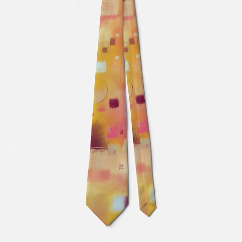 Modern Abstract Yellow Watercolor Art Neck Tie