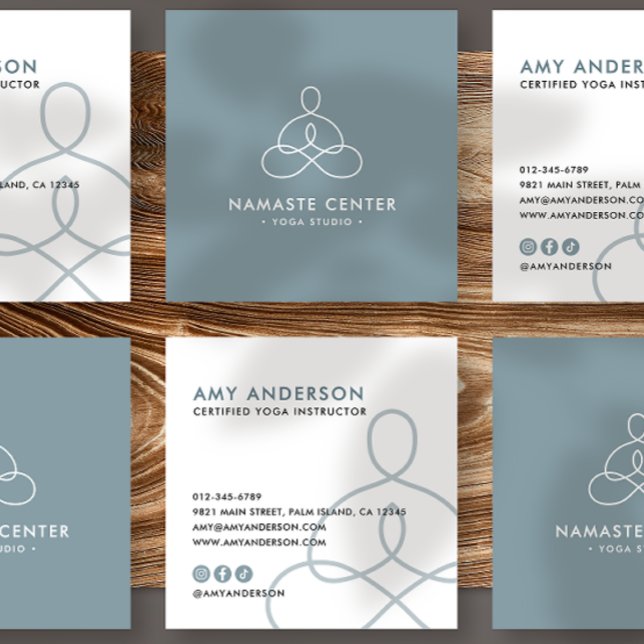 Modern Abstract Yoga/Wellness/Meditation Square Business Card (Creator Uploaded)