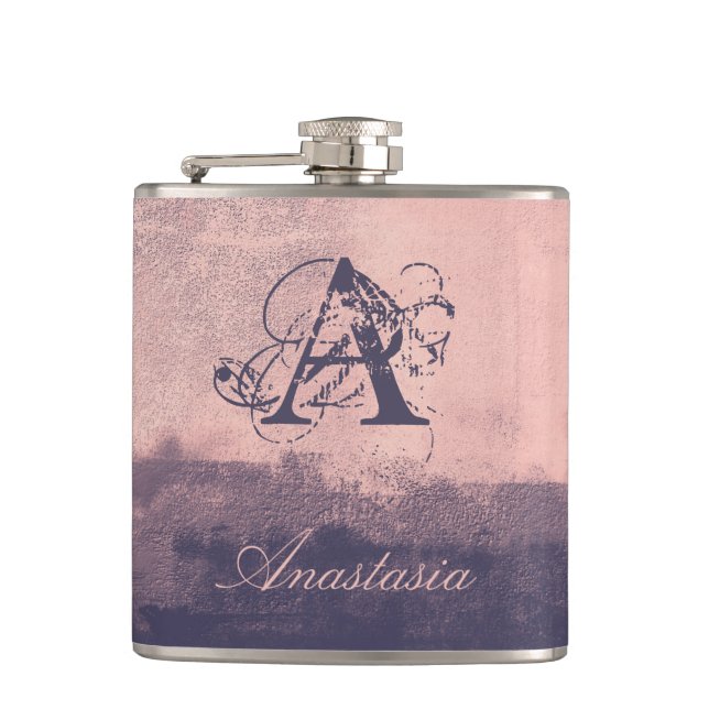 Modern Abstract Your Name Monogram Nr41 Flask (Front)