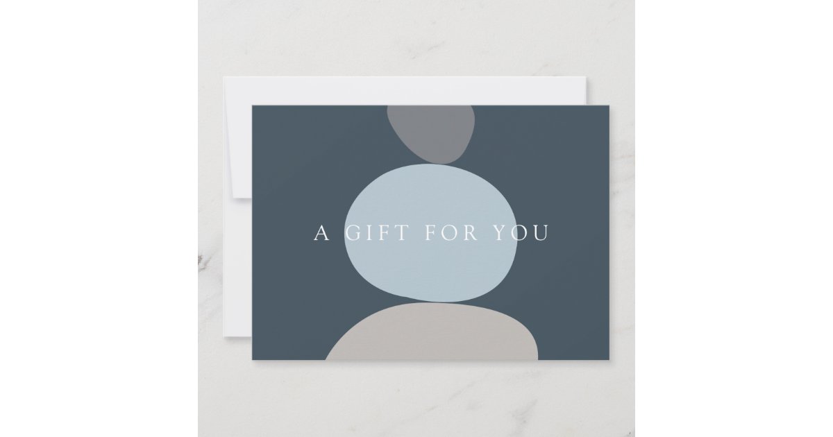 Modern Abstract Zen Stones Blue Logo Gift Card Zazzle Com