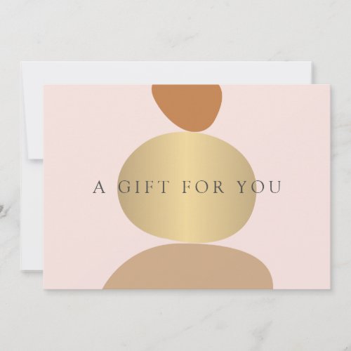 Modern Abstract Zen Stones Gold and Pink Gift Card