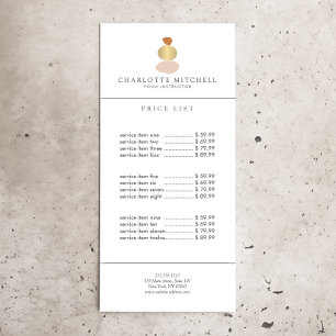 Modern Abstract Zen Stones Gold Logo Yoga, Massage Rack Card