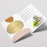 Modern Abstract Zen Stones Gold Wellness Brochure<br><div class="desc">This serene tri-fold brochure design features abstract zen stone shapes in faux gold and soft hues stacked to represent balance and harmony. Created for wellness centers, massage therapists, reiki, acupuncturists, spas, salons, and more. Update the customizable text to fit your brand, and replace the stock photos throughout the brochure with...</div>