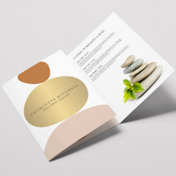 Modern Abstract Zen Stones Gold Wellness Brochure by 1201am at Zazzle