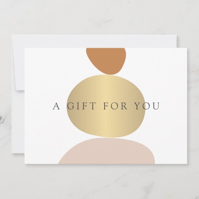 Modern Abstract Zen Stones Gold Yoga Gift Card (Front)