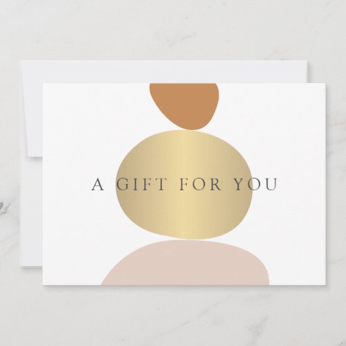 Modern Abstract Zen Stones Gold Yoga Gift Card