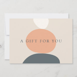Modern Abstract Zen Stones Peach/Blue Gift Card