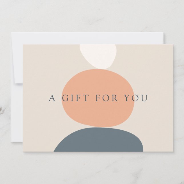 Modern Abstract Zen Stones Peach/Blue Gift Card (Front)
