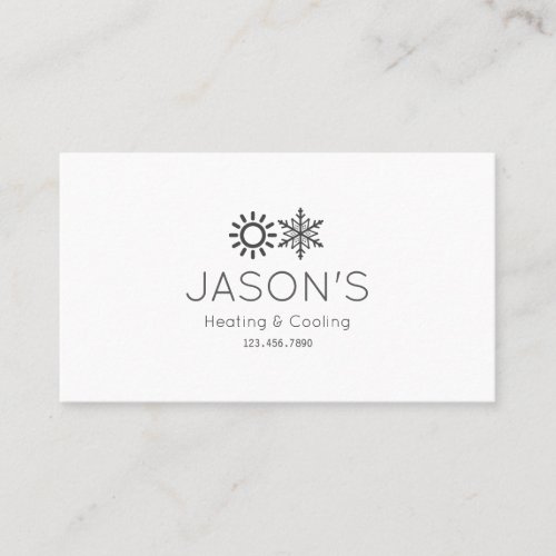 Modern AC Heating  Cooling HVAC Business Card