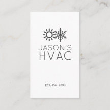 Modern AC Heating & Cooling HVAC Business Card