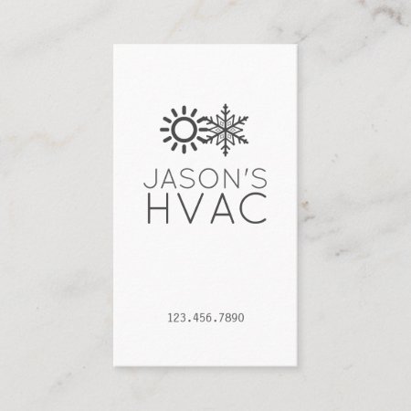 Modern Ac Heating & Cooling Hvac Business Card