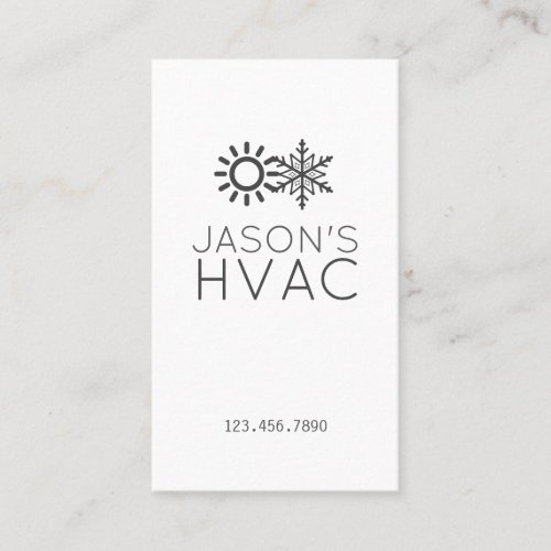Modern AC Heating  Cooling HVAC Business Card