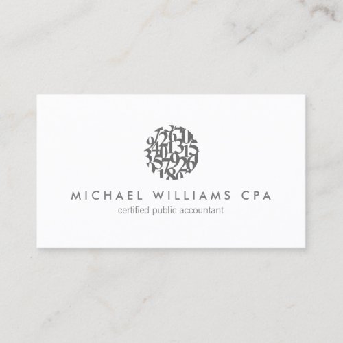 Modern Accountant Accounting GrayWhite Business Card