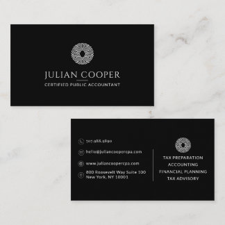 Modern Accountant Black Business Card