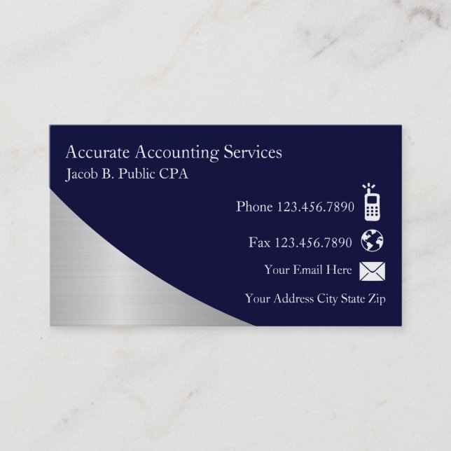 Modern Accountant Business Cards (Front)
