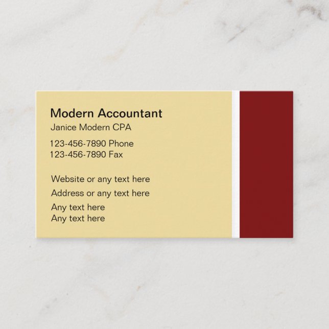 Modern Accountant Business Cards (Front)