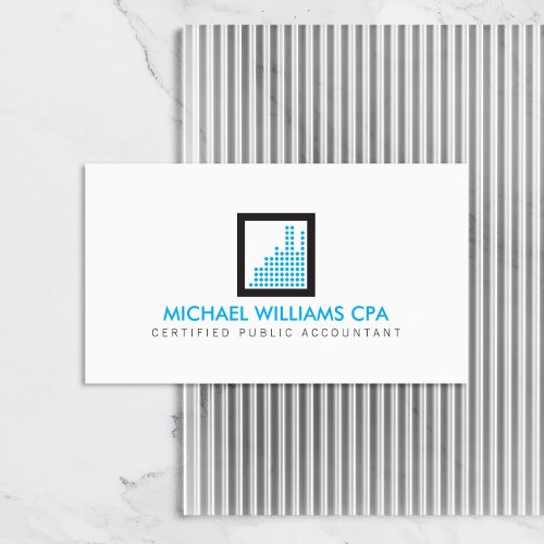 Modern Accountant Financial Logo in Blue Business Card