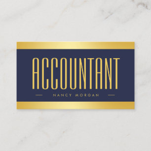 Modern Accountant Navy Blue And Gold  Business Card