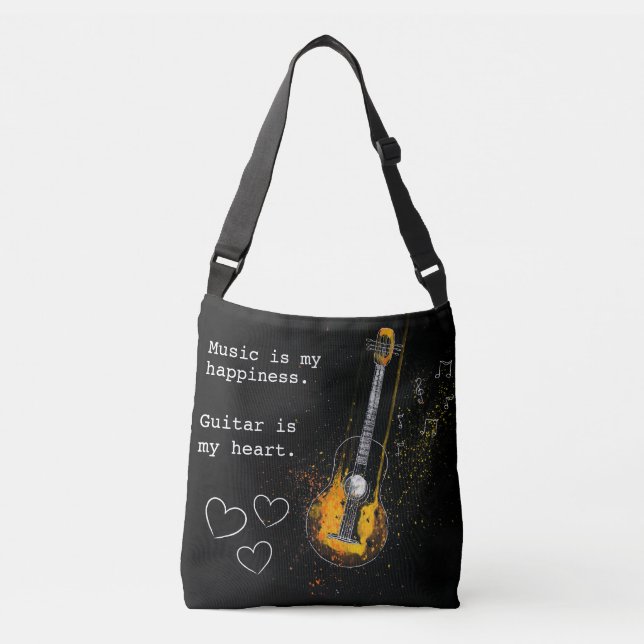 Modern acoustic guitar crossbody bag (Front)
