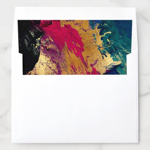 Modern acrylic painting colorful brushstrokes envelope liner