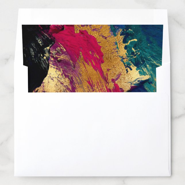 Modern acrylic painting colorful brushstrokes envelope liner (In Envelope)