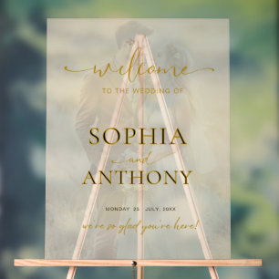Modern Acrylic Photo Wedding Welcome Sign