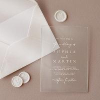 Modern Acrylic Transparent Wedding Invitation