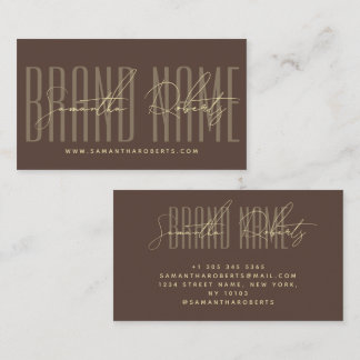 Modern add brand name elegant brown business card
