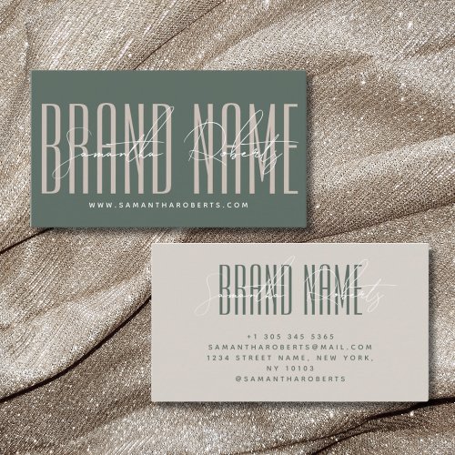 Modern add brand name elegant green business card