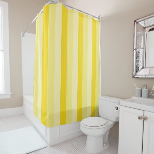 Modern Add Text Name Cute Template Yellow Striped Shower Curtain