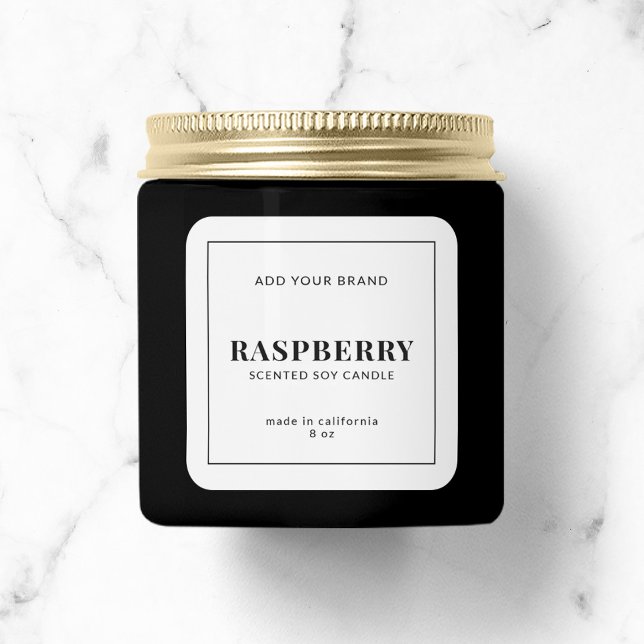 Modern Add Your Brand Black Border Product Label (Creator Uploaded)