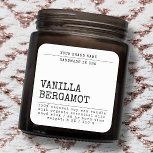 Modern add your brand simple cosmetic candle label