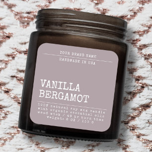 Modern add your brand simple cosmetic candle label