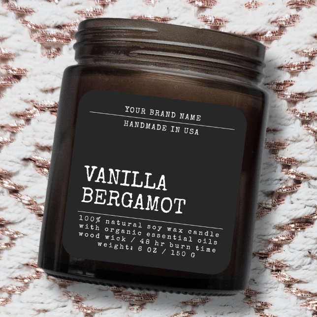 Modern add your brand simple cosmetic candle label (Creator Uploaded)