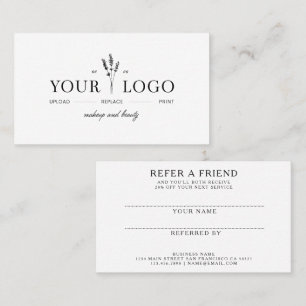 Modern Add Your Logo Beauty Refer a Friend  Business Card