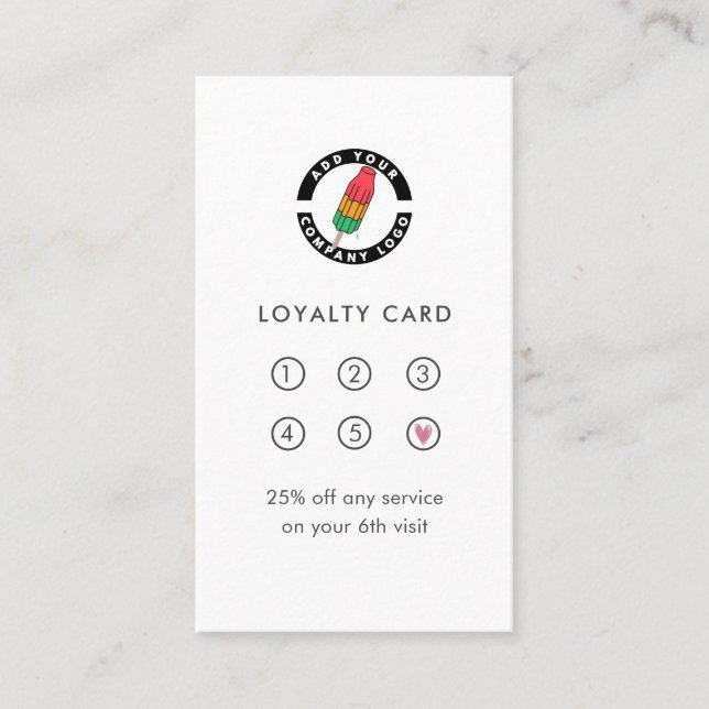 Modern Add Your Logo Business Brand Loyalty Card (Front)
