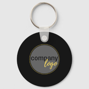 MODERN ADD YOUR LOGO BUSINESS COMPANY BRAND BLACK KEYCHAIN