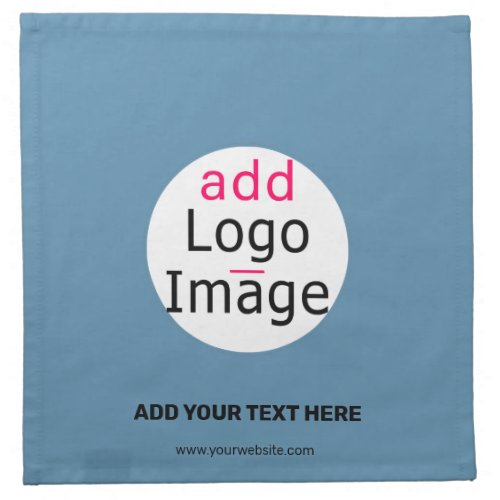 Modern Add Your Logo Promo Customizable Dusty Blue Cloth Napkin